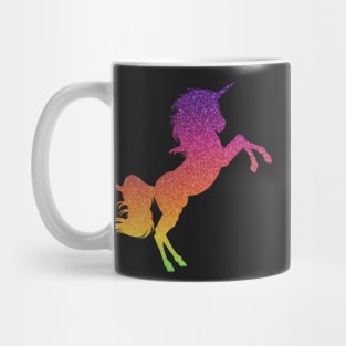 Rainbow Ombre Faux Glitter Unicorn Mug